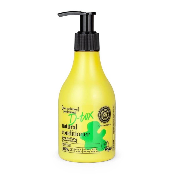 Natura siberica d-tox white clay acondicionador purificante 150ml